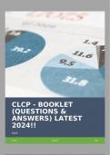 CLCP - BOOKLET &lpar;QUESTIONS & ANSWERS&rpar; LATEST 2024&excl;&excl;