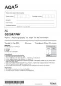 AQA AS Geography Paper 1 June 2024 QUESTION PAPER- 7036&sol;2