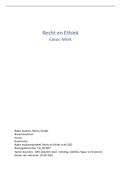 Minor SPZ: Recht en Ethiek eindverslag. Cijfer 7,5 