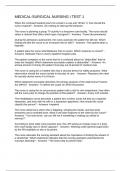 MEDICAL-SURGICAL NURSING I TEST 1