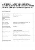 AMB 400 EXAM LATEST 2024-2025 ACTUAL EXAM 200 QUESTIONS AND CORRECT DETAILED ANSWERS &lpar;100&percnt;VERIFIED VERIFIED&rpar; &vert;AGRADE