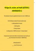 Michigan Life&comma; Accident&comma; and Health QUESTIONS & ANSWERS&lpar;RATED A&rpar;
