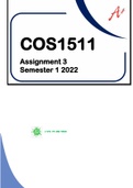 COS1511 - ASSIGNMENT 03 SOLUTIONS (SEMESTER 01 - 2022)