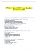    CIA Part 1 Exam With Correct Questions And Answers 2024