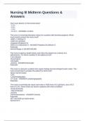 Nursing III Midterm Questions & Answers