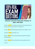 Asbestos Contractor&sol;Supervisor Training&sol; 94 Q&A&sol; 2024-2025&period;  
