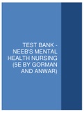 Test Bank For  Neeb's Mental Health Nursing 5th Edition By Gorman and Anwar