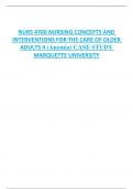 NURS 4700 NURSING CONCEPTS AND  INTERVENTIONS FOR THE CARE OF OLDER  ADULTS II &lpar;Anemia&rpar; CASE STUDY  MARQUETTE UNIVERSITY