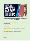 Asbestos Contractor&sol;Supervisor Training&sol; 94 Q&A&sol; 2024-2025&period; 