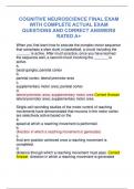 COGNITIVE NEUROSCIENCE FINAL EXAM WITH COMPLETE ACTUAL EXAM  QUESTIONS AND CORRECT ANSWERS  RATED A&plus;