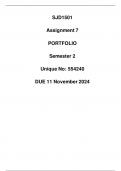 SJD1501 Assignment 7 &lpar;PORTFOLIO&rpar; Semester 2 &lpar;554240&rpar; DUE 11 November 2024