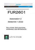 FUR2601 - ASSIGNMENT 02 SOLUTIONS (SEMESTER 01 - 2022)