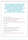 ACAS 5&period;3 FINAL EXAM 2024-2025 WITH  ACTUAL CORRECT QUESTIONS AND  VERIFIED DETAILED ANSWERS  &vert;FREQUENTLY TESTED QUESTIONS AND  SOLUTIONS &vert;ALREADY GRADED  A&plus;&vert;BRAND NEW VERSION&excl;&excl;&excl;  &vert;GUARANTEED PASS &vert;LATEST UPDATE