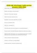 CRJS 181 VCU Exam 1 with correct answers 100&percnt; 2024