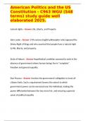 American Politics and the US Constitution - C963 WGU &lpar;548 terms&rpar; study guide well elaborated 2025&period;