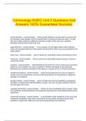  Criminology WJEC Unit 2 Questions And Answers 100&percnt; Guaranteed Success&period;