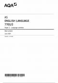 AQA AS ENGLISH LANGUAGE 7701&sol;2 MARK SCHEME PAPER 2 2024 &lpar;Language and the varieties&rpar;