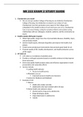 NR 222 Exam 2 Study Guide :Health and Wellness - Chamberlain College of Nursing 