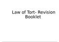 Law of Tort Revision Booklet