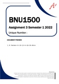 BNU1501 Assignment 3 Semester 1 2022