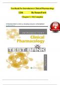 Test Bank For Introductory Clinical Pharmacology 12th Edition By Susan Ford  Chapter 1 - 54 &vert; Complete