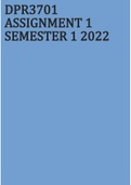 DPR3701 ASSIGNMENT 1 SEMESTER 1 2022