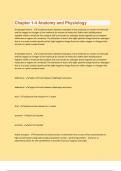 Chapter 1-4 Anatomy and Physiology questions and accurate answers