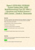 Exam 2&colon; NUR 2502 &sol; NUR2502 &lpar;Latest Update 2024 &sol; 2025&rpar; Multidimensional Care III &sol; MDC 3 &vert; Questions and Verified Answers &vert; 100&percnt; Correct &vert; Grade A - Rasmussen