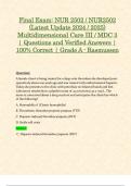 Exam 1&comma; Exam 2 & Final Exam&colon; NUR2502 &sol; NUR 2502 &lpar;Latest 2024 &sol; 2025 UPDATES STUDY BUNDLE&rpar; Multidimensional Care III &sol; MDC 3 Exam Reviews &vert; Questions and Verified Answers &vert; 100&percnt; Correct &vert; Grade A - Rasmussen
