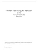 Summary Methodology for Premasters (Fall) (800550-B-6)