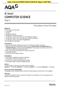 AQA A-level COMPUTER SCIENCE Paper 1 QP 2021