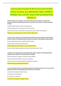 Community Practice B RN Community Health Online Practice ALL ANSWERS 100% CORRECT SPRING FALL LATEST SOLUTION GUARANTEED GRADE A+