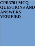 CPR3701 MCQ QUESTIONS AND ANSWERS VERIFIED