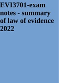 EVI3701-exam notes - summary of law of evidence 2022