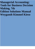 Managerial Accounting&colon; Tools for Business Decision Making&comma; 7th Edition Solutions Manual Weygandt Kimmel Kieso