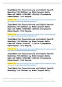 Test Bank for Foundations and Adult Health Nursing 7th Edition by Kim Cooper Kelly Gosnell ISBN.