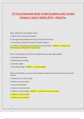 LPI Linux Essentials Study Guide Questions with Correct Answers&sol; Latest Update 2024 &ndash; Rated A&plus;&period;