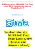 Walden University&comma; NURS 6660 Final Exam Latest &lpar;2019&rpar; - Question and Answers&period; Already Graded A