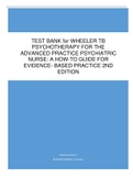 Psychotherapy for the Advanced Practice Psychiatric Nurse, 2nd Edition: A How-To Guide for Evidence- Based Practice Wheeler Test Bank