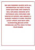 MN 580 COMBINED QUIZZES WITH ALL INFORMATION YOU NEED TO PASS EXAM QUESTIONS AND COMPLETE WELL EXPLAINED ANSWERS WITH RATIONALES WELL EXPLAINED AND VERIFIED BY EXPERTS AND GRADED A&plus;  ALREADY PASSED&excl;&excl;&excl;&excl;&excl;&excl;&excl;100&percnt; TRUSTED LATEST UPDATE 2024 WITH 100&percnt; GUARANTEE