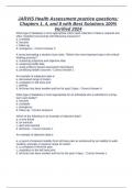 JARVIS Health Assessment practice questions&colon; Chapters 1&comma; 4&comma; and 8 with Best Solutions 100&percnt; Verified 2024