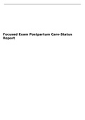 Focused Exam Postpartum Care-Status Report