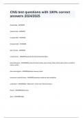 CNS test questions with 100&percnt; correct answers 2024&sol;2025