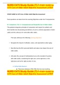 NURS C475 Study Guide &lpar;7&rpar;-1 STUDY GUIDE for C475 Care of Older Adult Objective Assessment LATEST