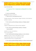 NURS C475 Care of the older Adult study guide Objectives LATEST STUDY GUIDE