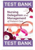 TEST BANK For Nursing Delegation and Management of Patient Care&comma; 3rd Edition by Motacki &vert; Verified Chapters 1 - 21 &vert; Complete Newest Version