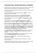 STEDI&period;ORG FINAL REVIEW QUESTIONS & ANSWERS