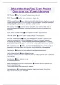 Ethical Hacking Final Exam Review Questions and Correct Answers