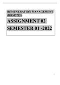 HRM3705 - Compensation Management (hrm3705) assignment 02 semester 1 year 2022