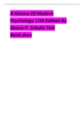 Test Bank for A History Of Modern Psychology 11th Edition By Duane P&period; Schultz &period;pdf